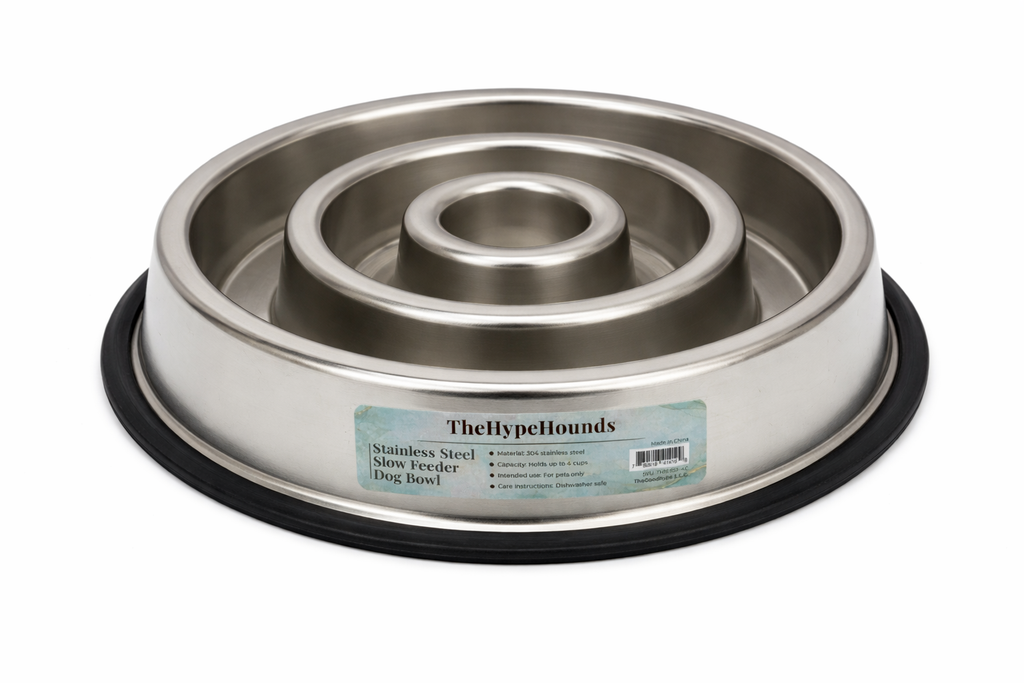 Stainless Steel Slow Feeder Dog Bowl