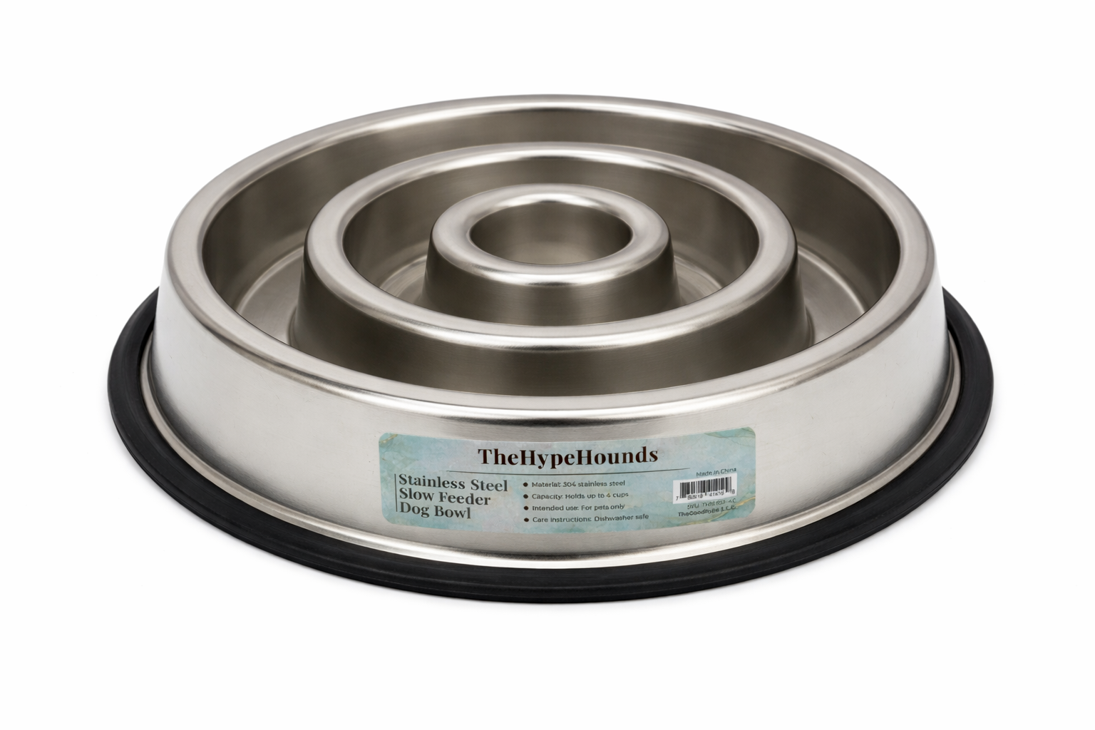 Stainless Steel Slow Feeder Dog Bowl